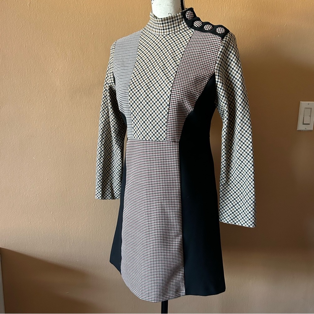 Zara Patchwork Mini Dress Size Small - image 5